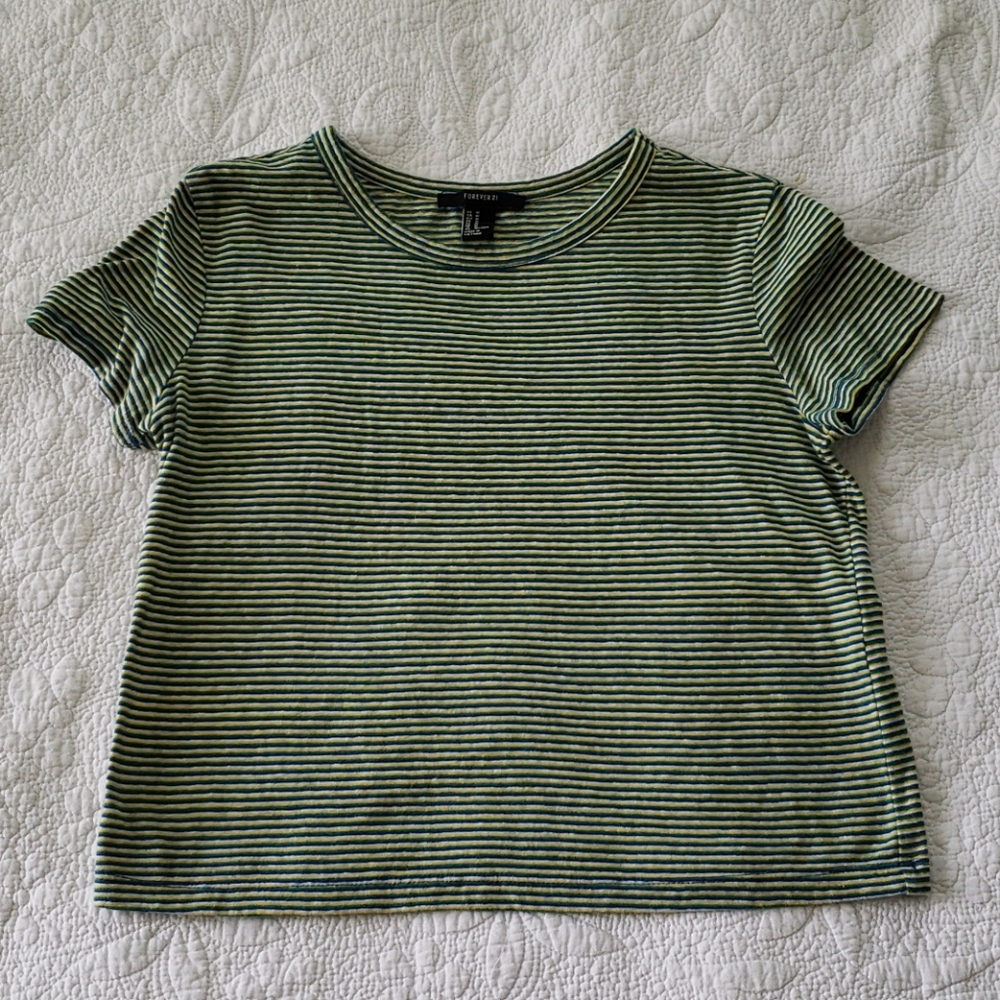3/$25 Forever 21 Striped Crop T-shirt
